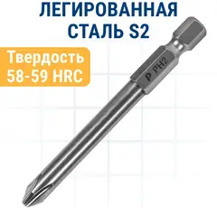 Бита отверточная ПРАКТИКА Профи PH-2 х  70 мм (2 шт) (915-533)