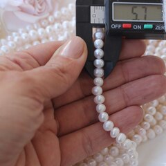 Жемчуг натуральный речной, круглый, 6 мм, 1 нить, Ж008