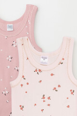 набор майка  для девочки  К 1181-2уп/розовый жемчуг,розовый,букет Ал