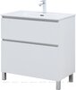 Aquanet 345382 Тумба с раковиной Вега 80 (Flat) напольная 2 ящ. цв. белый глянец (345382)