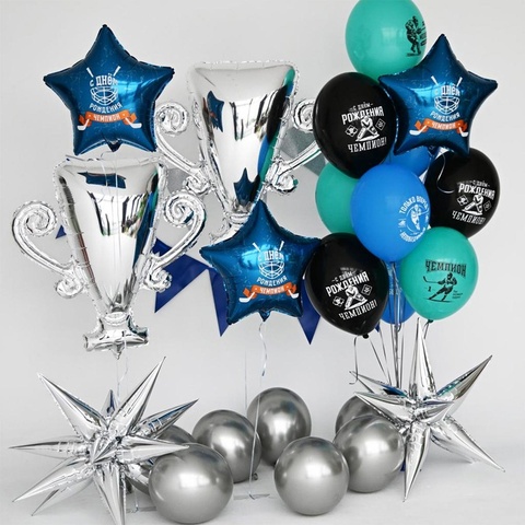 Мини сет гелиевых шаров Хоккей, игра Чемпионов!