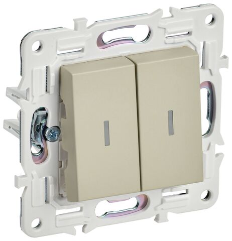 SKANDY Выключ. 2-кл. с инд. 10А SK-V09B беж. IEK