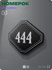 Номерок на дверь квартиры 444, для кабинета, офиса, шильдик 9 х 7 см, черный, Айдентика Технолоджи