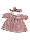 Платье с воротничком - Розовый	звезды. Одежда для кукол, пупсов и мягких игрушек.