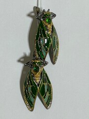 Цикада (серьги из серебра)