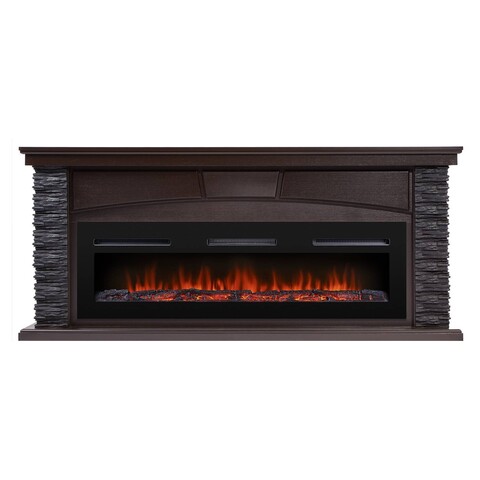 Портал Firelight Porto Long камень черный шпон венге