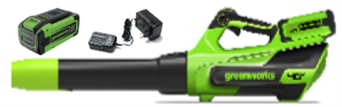 Воздуходувка аккумуляторная Greenworks GD40BG3, 40V, с 1хАКБ 8 Ач и ЗУ (2408207UH)