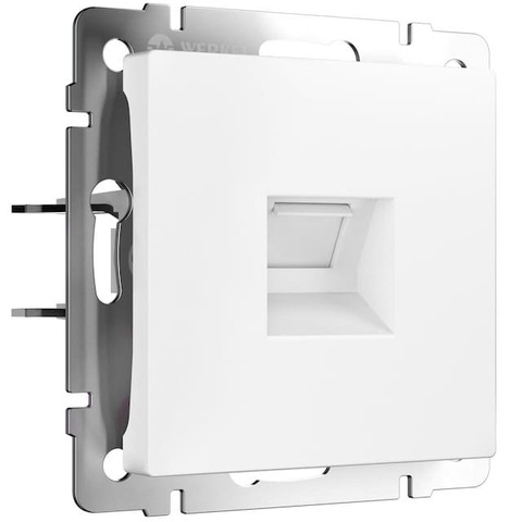 Розетка компьютерная - разъём RJ45 cat. 6A экранированный. Цвет Белый матовый. Werkel(Веркель). Встраиваемые механизмы. a069684 / W5120001