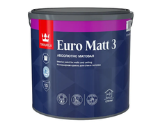 Краска интерьерная Euro Matt-3 (Евро-3) TIKKURILA 2,7л бесцветный (база С), 40463---