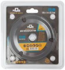 37614М Диск пильный для УШМ, по дереву, посадочный 22,2 мм, 3 зуба с карбидными, мелкий зуб,125 мм MOS