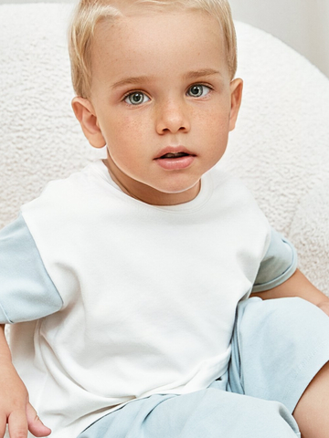 Футболка детская молочный/мятный