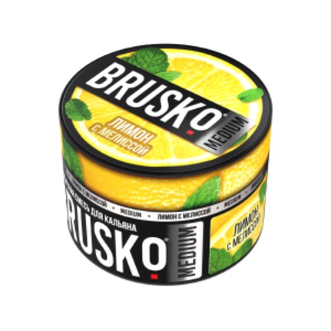 Бестабачная смесь для кальяна BRUSKO 50г MEDIUM - Лимон с мелиссой