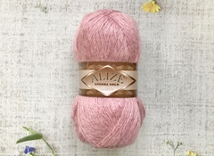 Пряжа ALIZE "Angora Gold Simli". 144 тёмная пудра