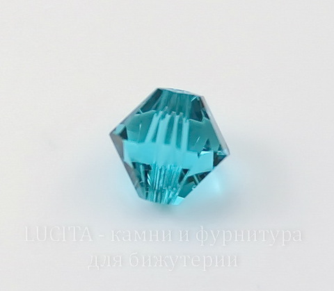 5328 Бусина - биконус Сваровски Blue Zircon 6 мм, 5 штук ()