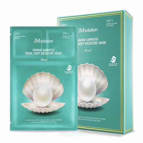 JMsolution Marine Luminous Pearl Deep Moisture Mask - Трёхшаговый набор с жемчугом (зеленый)