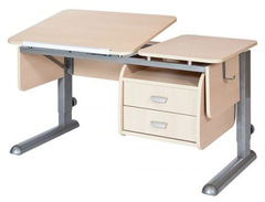 Растущая парта Астек Твин-2 с тумбой на 2 ящика (1150×575 мм)