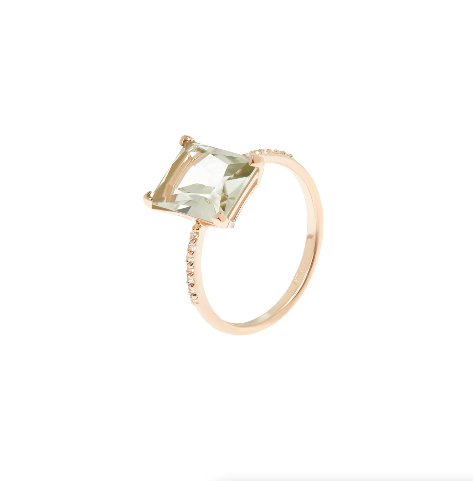 SECRETS Кольцо Baguette Green Amethyst Gold Ring secrets кольцо baguette crystal ring