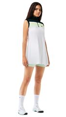 Теннисное платье Lacoste Recycled Fiber Tennis Dress with Integrated Shorts - white/green