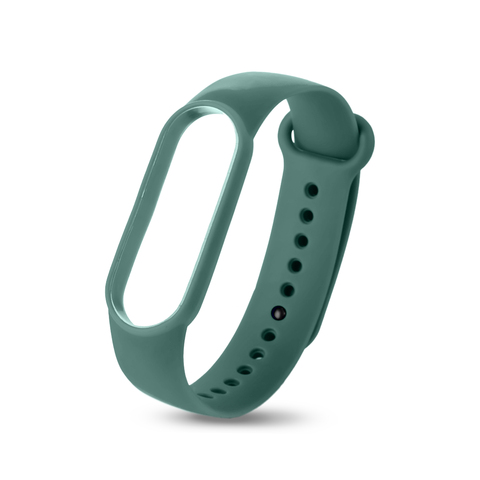 Силиконовый ремешок Silicon Loop для Xiaomi Mi Band 5, 6 (Темно-зеленый - Light green)