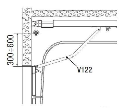 001V122 Tяговый рычаг для секционных ворот с расстоянием от вала до верхнего края проема 300-600 мм