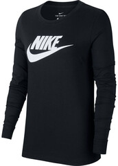 Женская теннисная футболка - Nike Swoosh Essential LS Icon Ftr - black/white
