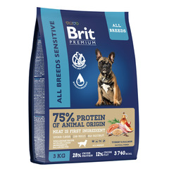 Brit Premium Dog Sensitive сухой корм для собак (лосось, индейка) 1 кг