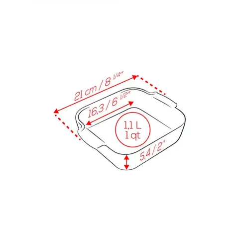 Квадратная форма для запекания 21см 1.1л Peugeot Green Forest