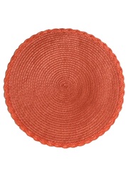 Комплект из 4-х круглых кухонных термосалфеток Dutamel плейсмат салфетка сервировочная диаметр 30 см - плетеная оранжевая DTM-029 окантовка косичка