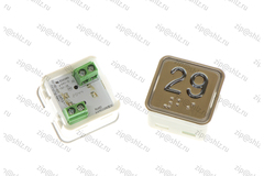 Кнопка (кнопочный модуль) KA302-S-R "29 этаж", квадратная, статическая красная подсветка, Брайль