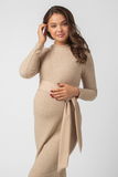 Платье для беременных 15421 бежевый меланж