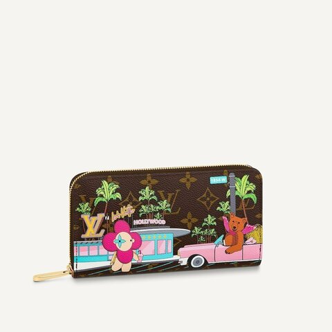 Кошелек женский Louis Vuitton Zippy канва Monogram коричневый/вишневый