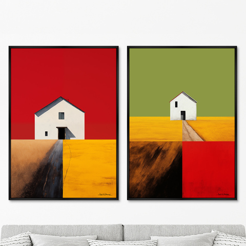 ArtNoMore - Набор из 2-х репродукций картин на холсте Landscape Collection, Fields, 2024г.