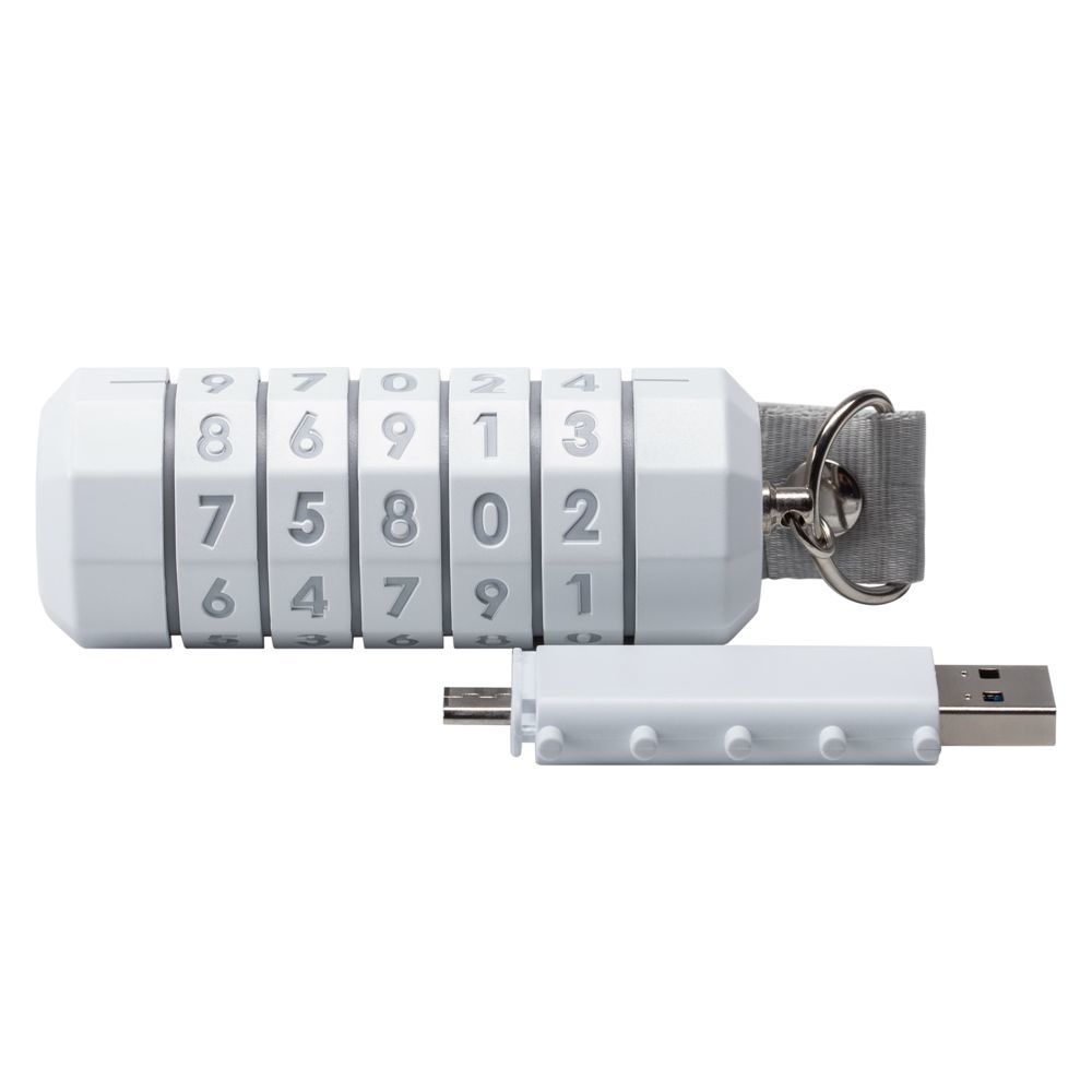 LokenToken dual USB flash drive, white
