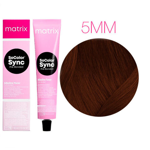 Matrix SoColor Sync Pre-Bonded 5MM светлый шатен мокка мокка, тонирующая краска для волос без аммиака с бондером