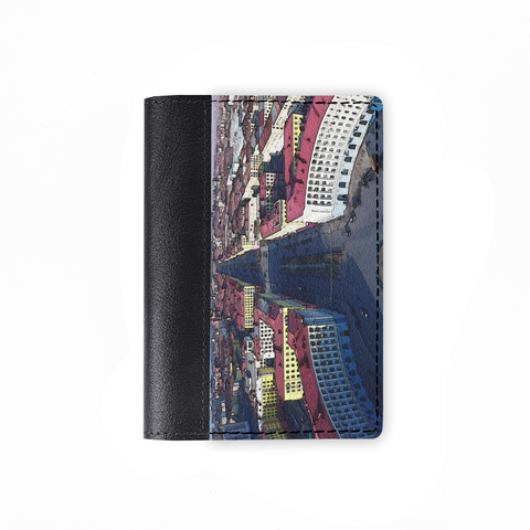Обложка на паспорт комбинированная "Ленинский проспект", черная