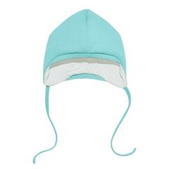 Шапочка утепленная из футера (яркий ментол)
