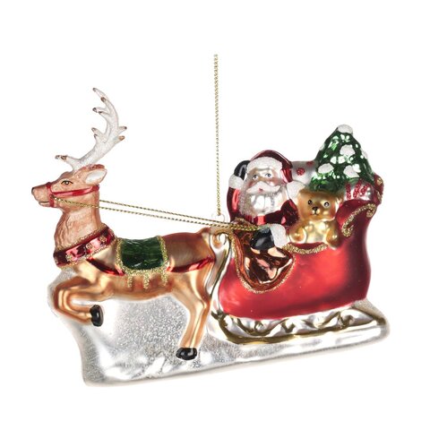 Елочная игрушка Санта на санках 13см Goodwill M&G