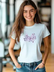 Футболка больших размеров с принтом цветы