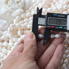 Жемчуг натуральный речной, рис, 7,5-11,3 мм, 1 нить, Ж027