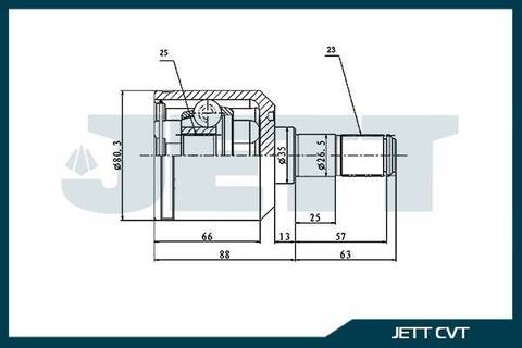 ШРУС внутренний JETT V40-4032