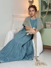 Радонька. Платье льняное макси с вышивкой в этностиле PL-422604