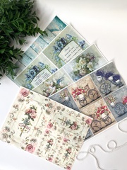 Декупажная карта, размер А4, плотность 45 г\м2, рисунок микс, набор 5 штук.