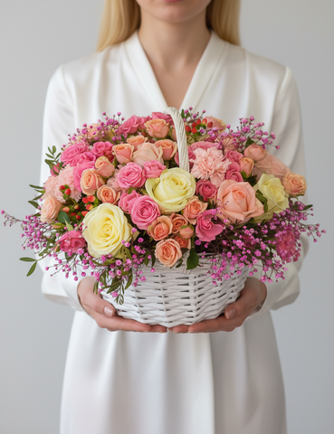 Корзина с цветами Цветочный сад
