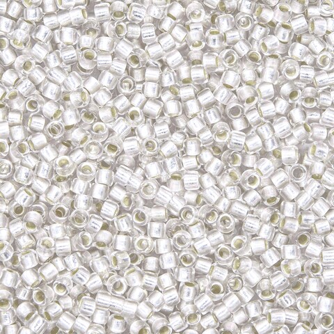Японский бисер TOHO Round 15/0 (№21F), с внутренним серебрением, прозрачный матовый
