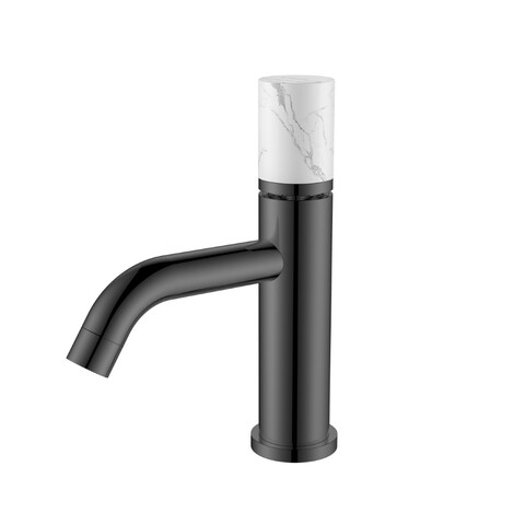 Boheme 121-SGM-MR-W Смеситель STICK для умыв. низ. SHINE GUN METAL MRAMOR WHITE_Комплект