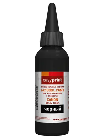 Чернила EasyPrint I-C100BK_PGMT универсальные пигментные для Canon (100мл.) черный