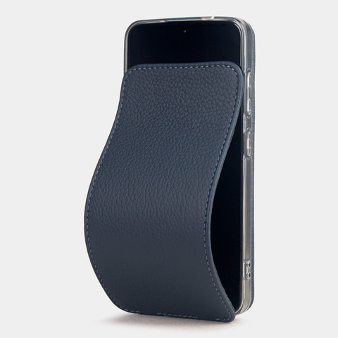 Чехол для Samsung Galaxy S25 из кожи теленка, синего цвета