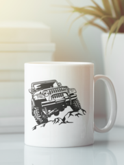 Кружка с рисунком Jeep (Джип) белая 003