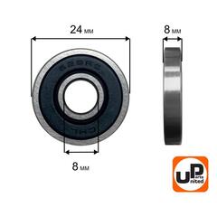 Подшипник шариковый UNITED PARTS 628-2RS (90-0410)