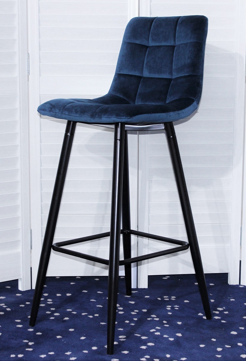 Барный стул LECCO UF910-18 NAVY BLUE, велюр 4 шт./2 кор. М-City